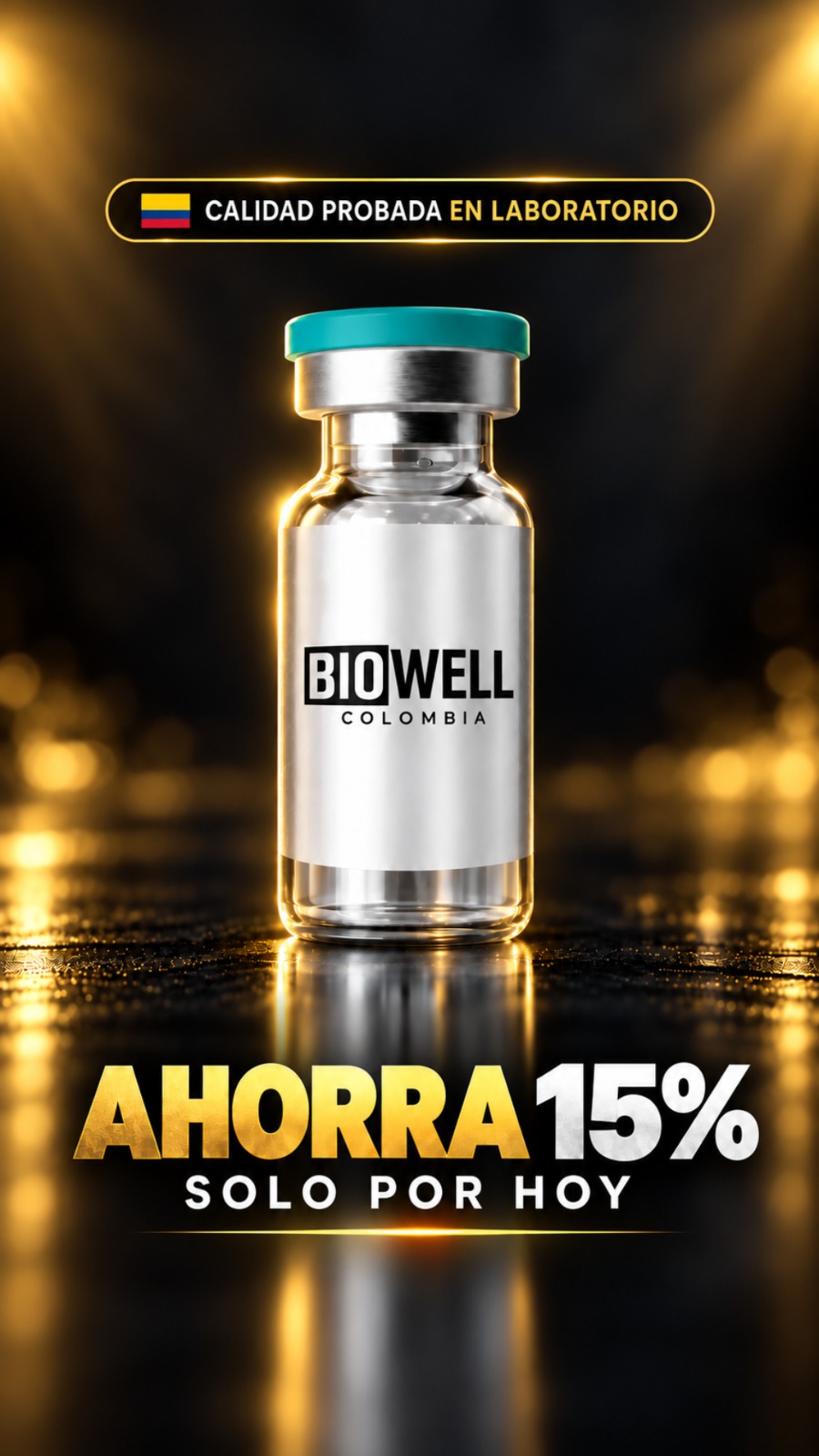 BioWell Colombia ad creative — ahorra 15%, solo por hoy