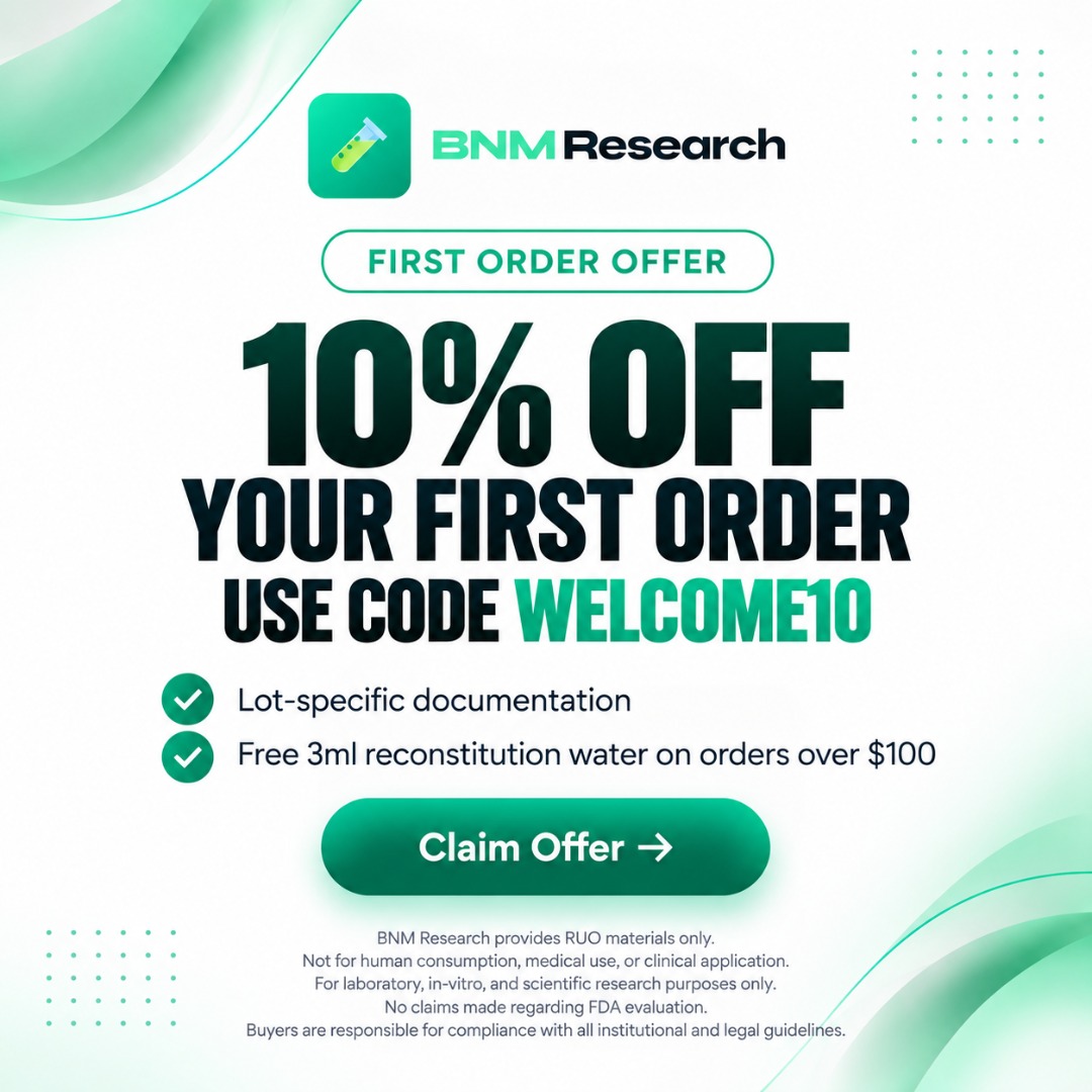 BNM Research ad creative — 10% off your first order, use code WELCOME10
